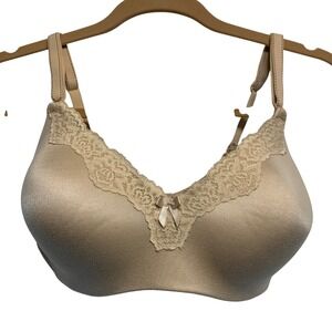 Maidenform Comfort Devotion Bra 36D Tan Lace Trim Convertible T-Shirt Bra 09456